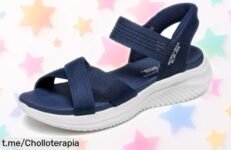 Sorpréndete con las sandalias planas Skechers Ultra Flex 3.0, diseño manos libres y un confort que te hará sonreír cada día. ¡No dejes pasar esta oportunidad única!
