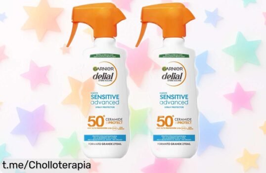 Spray protector solar Delial de Garnier para piel sensible, ¡ofertón que no puedes dejar pasar! Cuida tu piel sin pegotes y disfruta cada instante al sol.