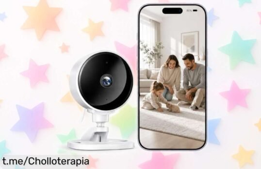 Súper cámara de vigilancia WiFi WOLFANG, visión nocturna en color y detección inteligente; una oferta brutal que no te puedes perder para cuidar lo que más quieres.