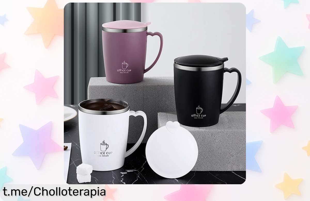 Taza termo de acero inoxidable 350ml: el compañero ideal para tu café, ¡llévate este chollazo a un precio tirado y disfruta cada sorbo sin derrames!