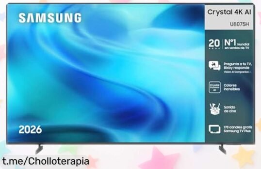 Televisión 65” Samsung Crystal 4K con sonido de cine a precio de locos: ¡Montar el mejor plan en casa nunca fue tan fácil y asequible! No te quedes sin la tuya.