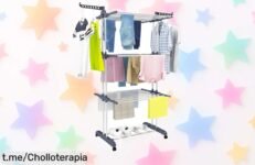 Tendedero plegable Mikomika de acero inoxidable, ¡ofertón increíble! Te lo llevas a precio de risa y sin líos. No pierdas esta oportunidad única para ahorrar espacio.