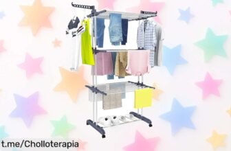 Tendedero plegable Mikomika de acero inoxidable, ¡ofertón increíble! Te lo llevas a precio de risa y sin líos. No pierdas esta oportunidad única para ahorrar espacio.