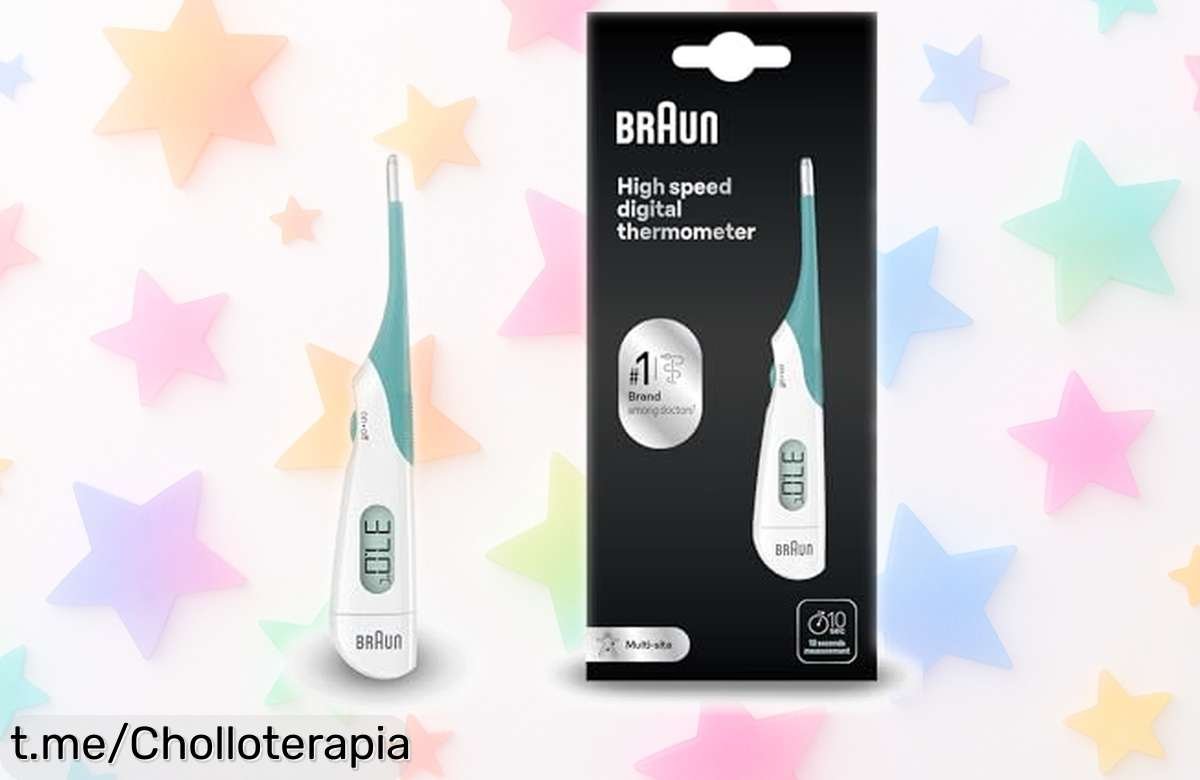 Termómetro digital Braun PRT1000, veloz y flexible, ¡un ofertón a precio de risa que no te puedes perder para cuidar a los tuyos!
