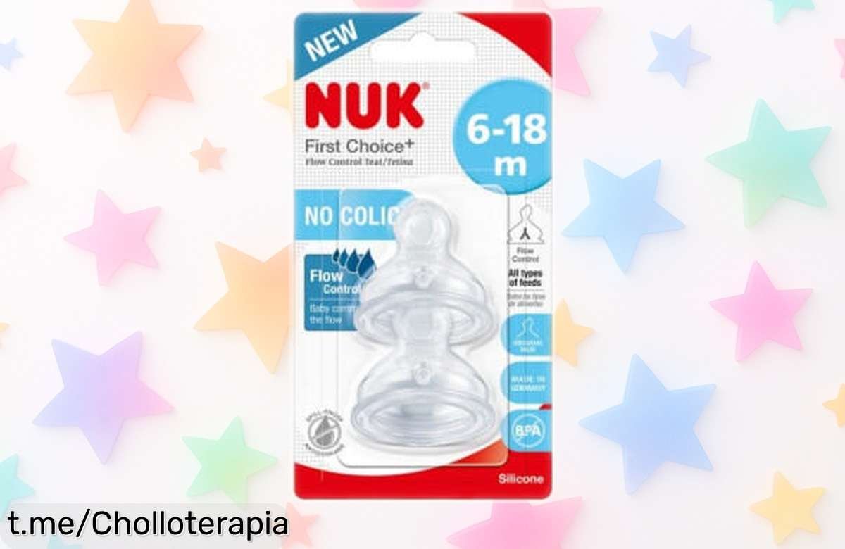 Tetina anticólicos de silicona NUK First Choice para bebés: El pack de 2 a un precio chollo que no puedes dejar pasar, ¡las tomas sin sorpresas y disfrutando cada bocado!