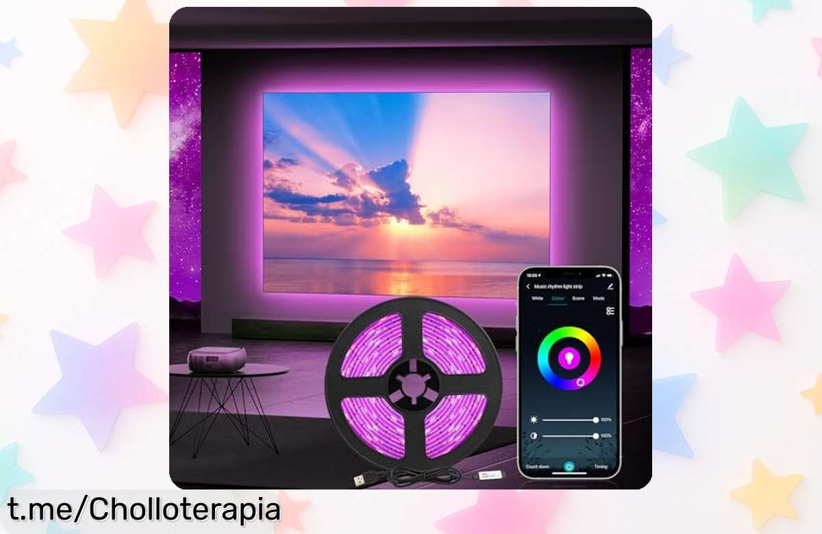 Tira de luces LED RGB Diyife que baila con la música y se controla con Alexa, ¡un iluminado superversátil a un precio loco que te hará querer fiesta todos los días!