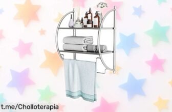 Toallero de pared LIFEZEAL con estantes que maximiza tu espacio y aguanta todo, ¡ofertón increíble que no verás en ninguna tienda! Aprovecha este chollo antes de que se acabe.