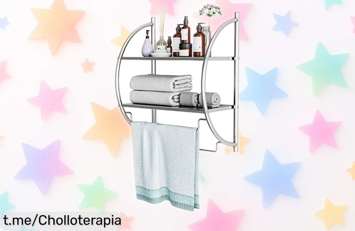 Toallero de pared LIFEZEAL con estantes que maximiza tu espacio y aguanta todo, ¡ofertón increíble que no verás en ninguna tienda! Aprovecha este chollo antes de que se acabe.