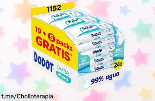 Toallitas Dodot Pure Aqua para bebé: cuidado suave, 99% agua y sin irritaciones. ¡Un super chollo en packs de 24 por un precio nunca visto que no querrás dejar escapar!
