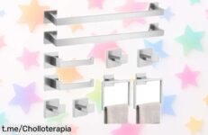 Transforma tu baño con este juego de 10 accesorios en acero inoxidable SUS304 a precio loco, ¡diseño moderno y práctico que no puedes dejar pasar!