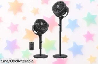 Ventilador de pie SONGMICS con mando, un ofertón irrepetible: super silencioso, 15 velocidades y ajustable. ¡No te quedes sin el frescor que mereces!