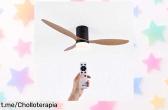 Ventilador de techo Jocca con mando y luz regulable, ¡ofertón que transforma tu hogar en un lugar de lujo sin vaciar tu bolsillo! Aprovecha esta ocasión única.