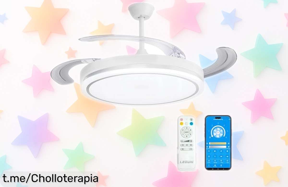 Ventilador de techo LEDuni con aspas automáticas, súper potente y regulable: ¡Oferta loca que no puedes dejar pasar para disfrutar todo el año en casa!