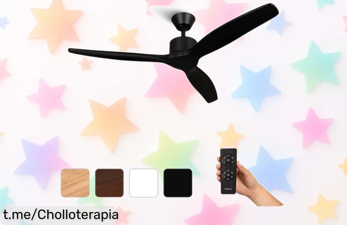 Ventilador de techo Mellerware Brizy con mando a distancia: aire fresco y súper silencioso, ¡aprovéchalo ya a precio de risa antes que se agote!