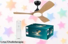 Ventilador de techo Philips con luz LED ajustable y mando a distancia a precio loco: ¡da un respiro fresco y brillante a tu salón antes que se acabe la oferta!