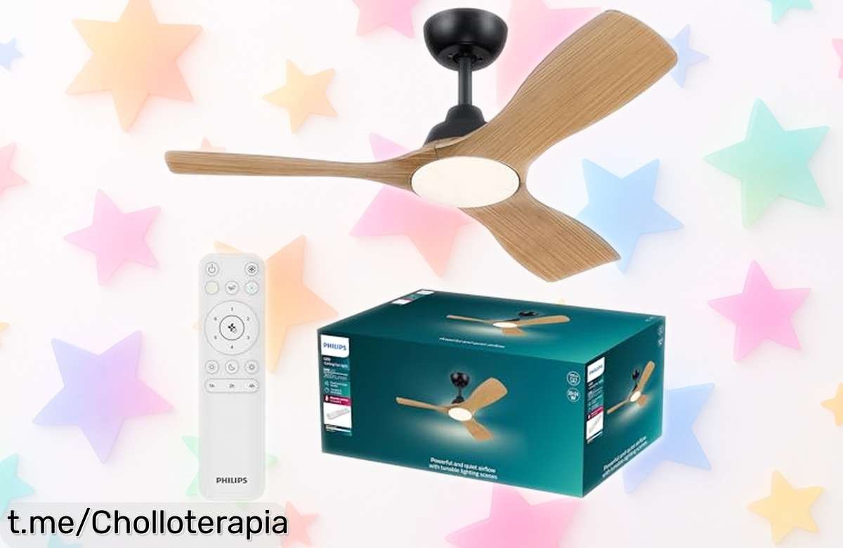 Ventilador de techo Philips con luz LED ajustable y mando a distancia a precio loco: ¡da un respiro fresco y brillante a tu salón antes que se acabe la oferta!