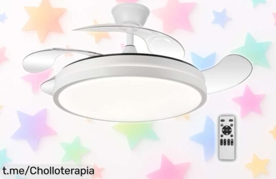 Ventilador de techo con aspas invisibles y luz LED que cambia de tono, ahora a un precio tirado ¡No dejes pasar este ofertón para dar un giro elegante a tu sala!