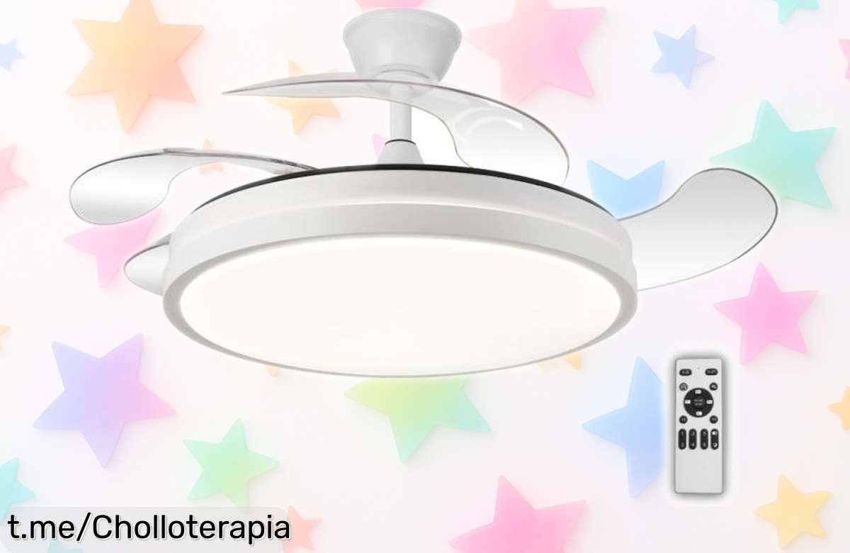 Ventilador de techo con aspas invisibles y luz LED que cambia de tono, ahora a un precio tirado ¡No dejes pasar este ofertón para dar un giro elegante a tu sala!