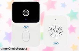 Videotimbre WiFi PNI Safe House IDB15 con visión nocturna y batería duradera a precio loco, ¡vigilancia fácil desde tu móvil antes de que se agote!