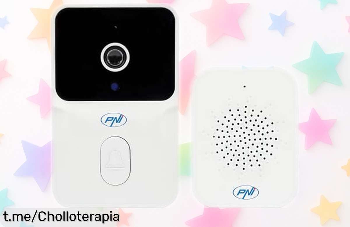 Videotimbre WiFi PNI Safe House IDB15 con visión nocturna y batería duradera a precio loco, ¡vigilancia fácil desde tu móvil antes de que se agote!