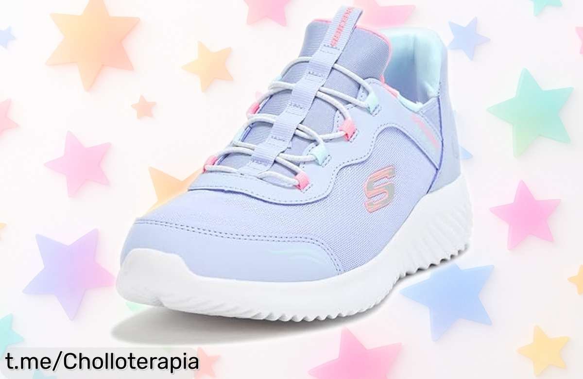Zapatillas de deporte Skechers Bounder Simple Cute para niñas en oferta, ¡ajuste instantáneo y suela increíble! Aprovecha este chollo antes que se agote.