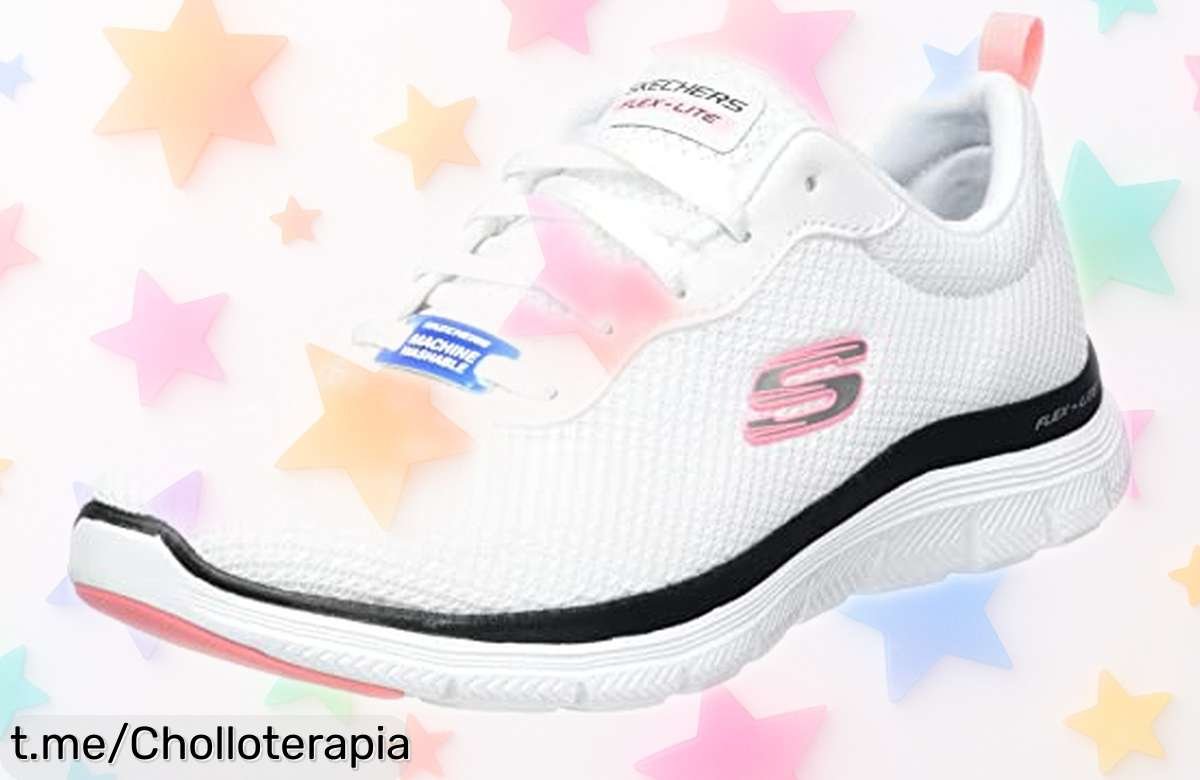 Zapatillas de mujer Skechers Flex Appeal 4.0 con suela resistente, el ofertón que no se repite para que disfrutes sin preocupaciones cada paso que das. ¡No te quedes sin ellas!