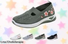 Zapatillas deportivas para mujer sin cordones con bordado de flores a precio de locos, ¡aprovecha este chollazo y dale caña a tus días sintiéndote única!