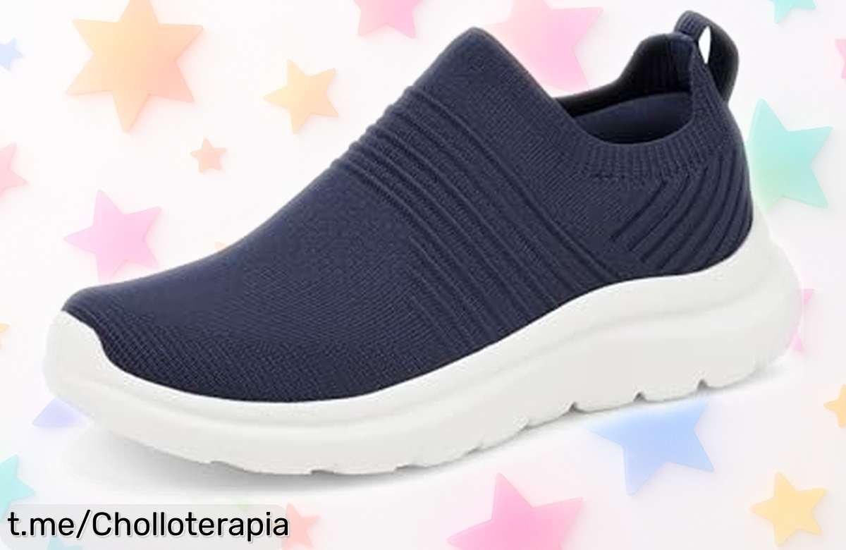 Zapatos ligeros para caminar de Amazon Essentials, ¡diseño sin cordones y super cómodos! Aprovecha este ofertón que no puedes dejar escapar.