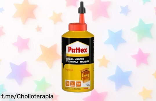Cola para madera Pattex Express que pega en minutos, aguanta hasta 100 kg/cm² y resiste agua; aprovecha este precio loco antes de que se acabe. ¡No lo sueltes!