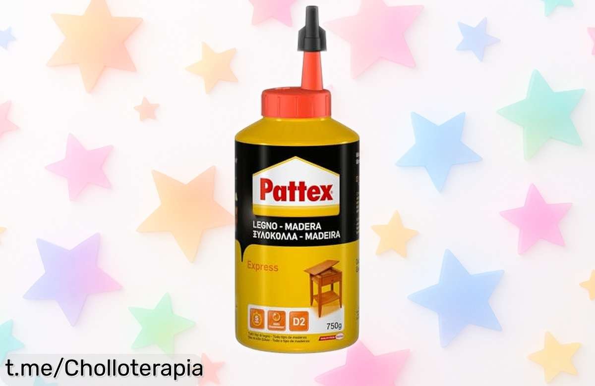 Cola para madera Pattex Express que pega en minutos, aguanta hasta 100 kg/cm² y resiste agua; aprovecha este precio loco antes de que se acabe. ¡No lo sueltes!