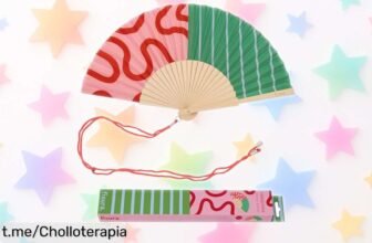 Abanico de madera con estampado divertido que ilumina tu verano y lo cuelgas para no perderlo, ¡agárralo ya a un precio loco antes de que se agote!