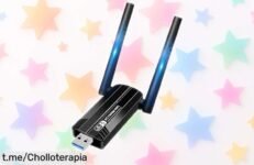 Adaptador WiFi USB con antena potente para PC, velocidad increíble de 1300Mbps: ¡super chollo que te hará disfrutar del streaming y gaming como nunca!