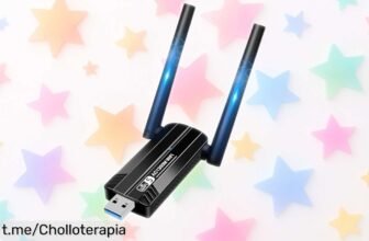 Adaptador WiFi USB con antena potente para PC, velocidad increíble de 1300Mbps: ¡super chollo que te hará disfrutar del streaming y gaming como nunca!