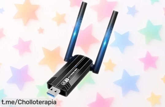 Adaptador WiFi USB con antena potente para PC, velocidad increíble de 1300Mbps: ¡super chollo que te hará disfrutar del streaming y gaming como nunca!