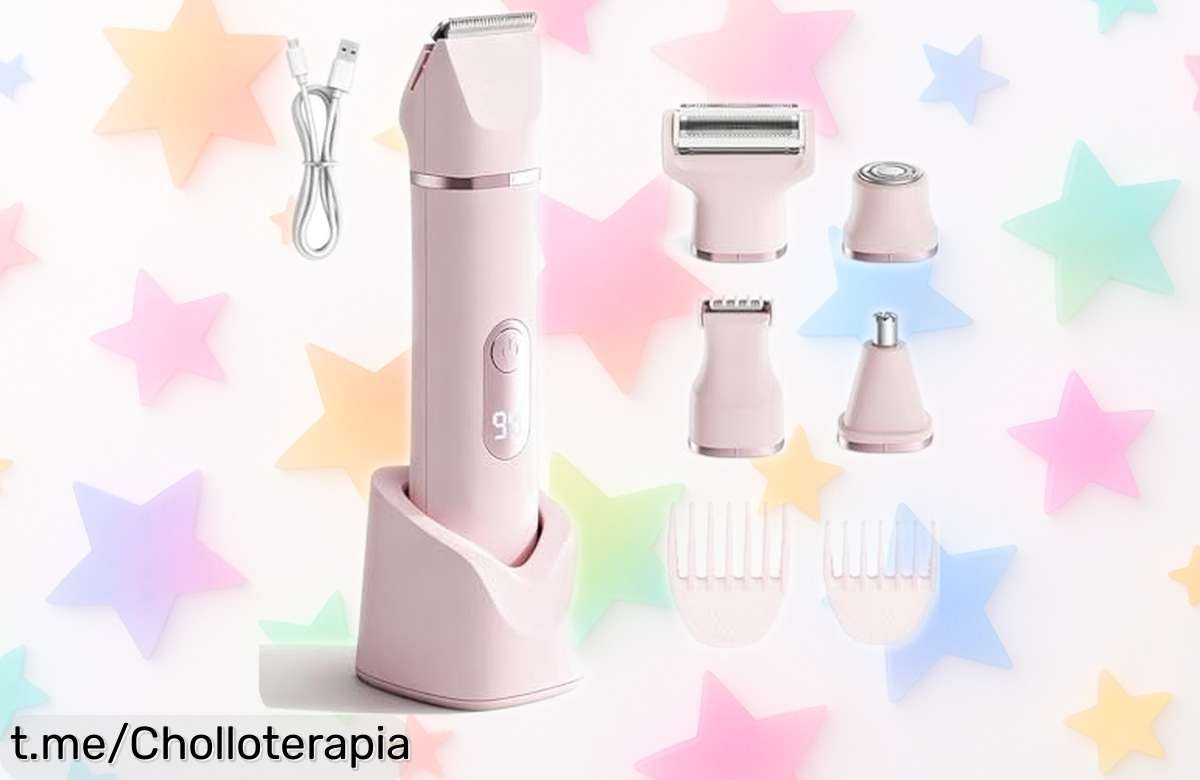 Afeitadora eléctrica 5 en 1 para mujer: ¡sácate el golpe! Disfruta de la recortadora íntima, ideal para cualquier ocasión. Precio rebajado que mereces tener ya mismo.