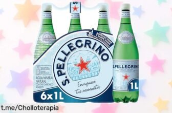 Agua con gas San Pellegrino en pack de 6 botellas, ¡precio loco para disfrutar la chispa en tus comidas! No te lo pierdas, transforma tus cenas en momentos especiales.
