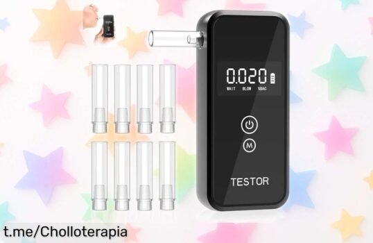 Alcoholímetro digital con pantalla LCD y 8 boquillas reutilizables: ¡hazte con este chollo de precisión que te sorprende a un precio de ganga antes de que se agote!