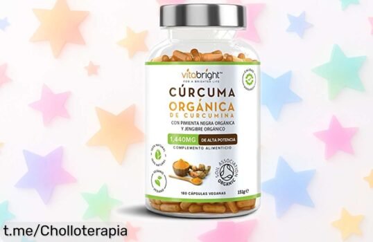 Alivio natural para tus articulaciones: Cúrcuma con jengibre y pimienta negra VitaBright en 180 cápsulas, un super chollo que no querrás dejar pasar. ¡Tu bienestar te lo agradecerá!