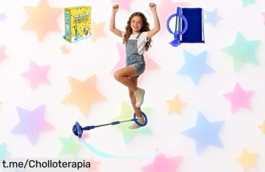 Anillo de salto Anyingkai para niños que gira y brilla: ¡juega, coordina y sorpréndete con este jueguecito a un precio locazo! No te lo pierdas.