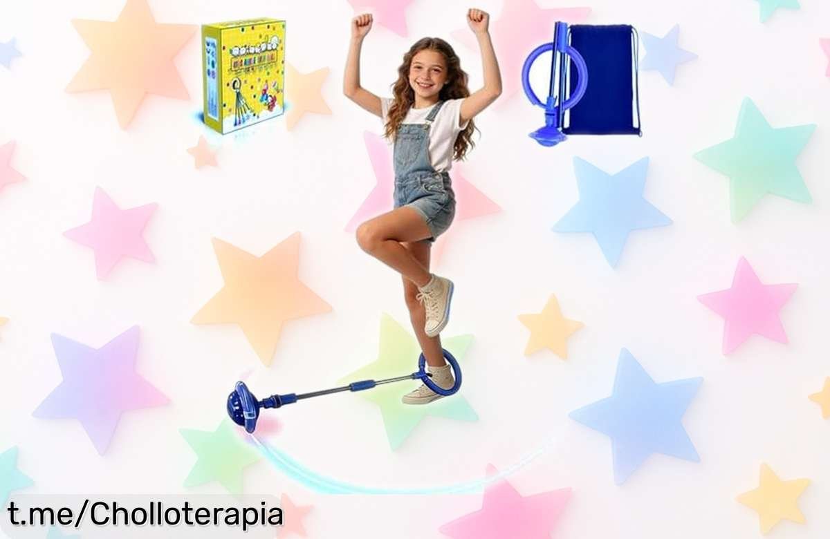 Anillo de salto Anyingkai para niños que gira y brilla: ¡juega, coordina y sorpréndete con este jueguecito a un precio locazo! No te lo pierdas.