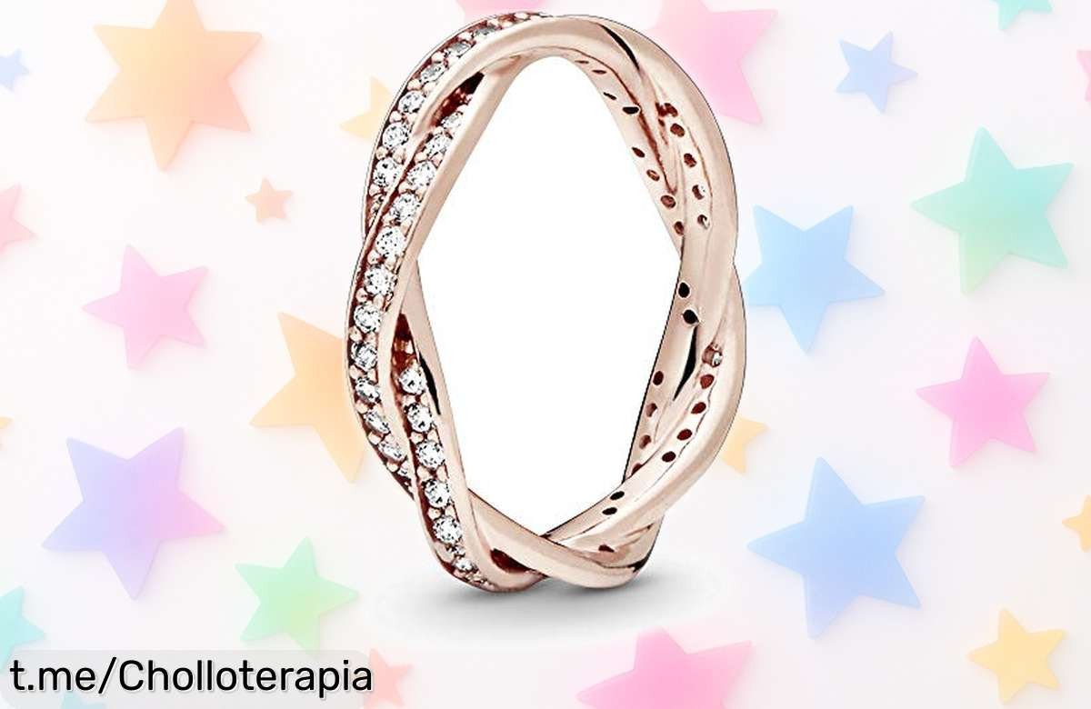 Anillo trenzado Pandora Timeless en oro rosa, ¡un ofertón para brillar con elegancia y sorprender a todos! No dejes que se te escape esta oportunidad única.