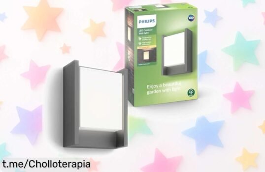 Aplique Philips myGarden con luz LED, un ofertón resistente al agua que ilumina tu exterior y llena de buen rollo cada rincón. ¡No te quedes sin el tuyo!