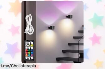 Apliques LED LuminexDesigns que giran 360° y regulan colores, ¡una oferta de escándalo para iluminar tu hogar sin líos! No te lo pierdas, hazlo tuyo ya.