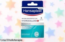 Apósito de hidrocoloide Hansaplast Second Skin M/L en pack de 6, ahora a precio loco: cura rápido y aguanta más de 72 horas. ¡No te quedes sin el tuyo!