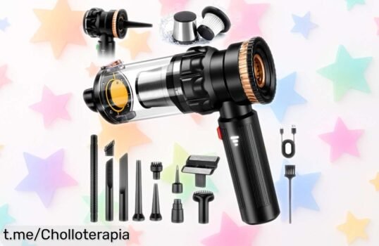 Aspiradora de mano 4 en 1 para coche: limpia, infla y sella al vacío. ¡No te pierdas esta oferta impresionante antes de que se agote!