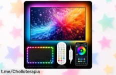 Atractiva tira de luces LED Daymeet para TV, que baila con la música y brinda un ambiente único; ¡no te pierdas este ofertón que tu pantalla merece!