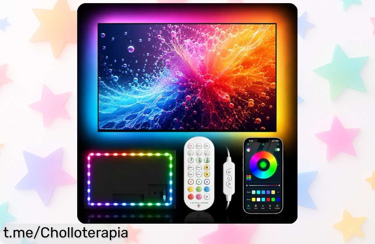 Atractiva tira de luces LED Daymeet para TV, que baila con la música y brinda un ambiente único; ¡no te pierdas este ofertón que tu pantalla merece!