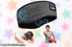 Auriculares para dormir MUSICOZY con diadema y antifaz: máximo confort, 14 horas de música sin cortes y ¡un precio que parece un sueño! No te los pierdas, aprovecha esta oferta ya.