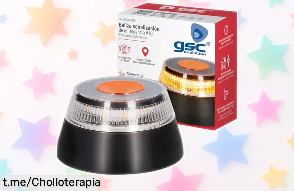 Baliza de emergencia V16 GSC Evolution que se activa sola y manda tu ubicación a la DGT, ¡una oferta increíble para estar siempre seguro en carretera!