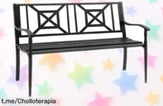 Banco de jardín Outsunny para dos: diseño elegante y resistente que aguanta 240 kg, super chollo ideal para disfrutar en tu terraza. ¡No te lo pienses más y lleva alegría a tu exterior ya!